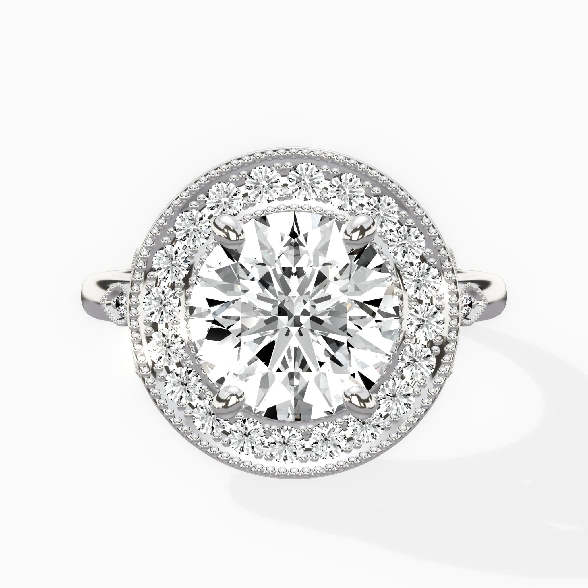 Floral Vintage Style Engagement Ring - The Better Diamonds