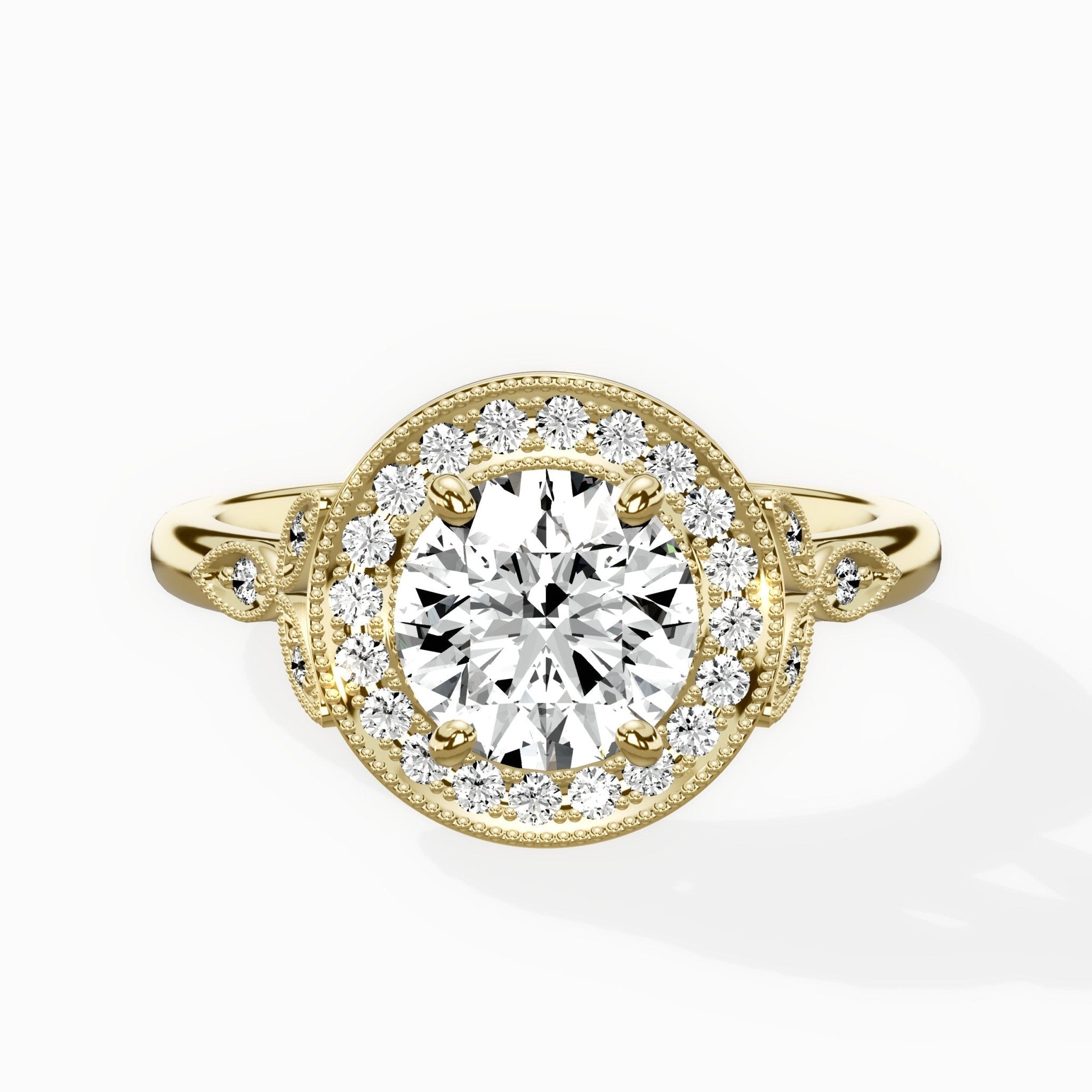 Floral Vintage Style Engagement Ring - The Better Diamonds