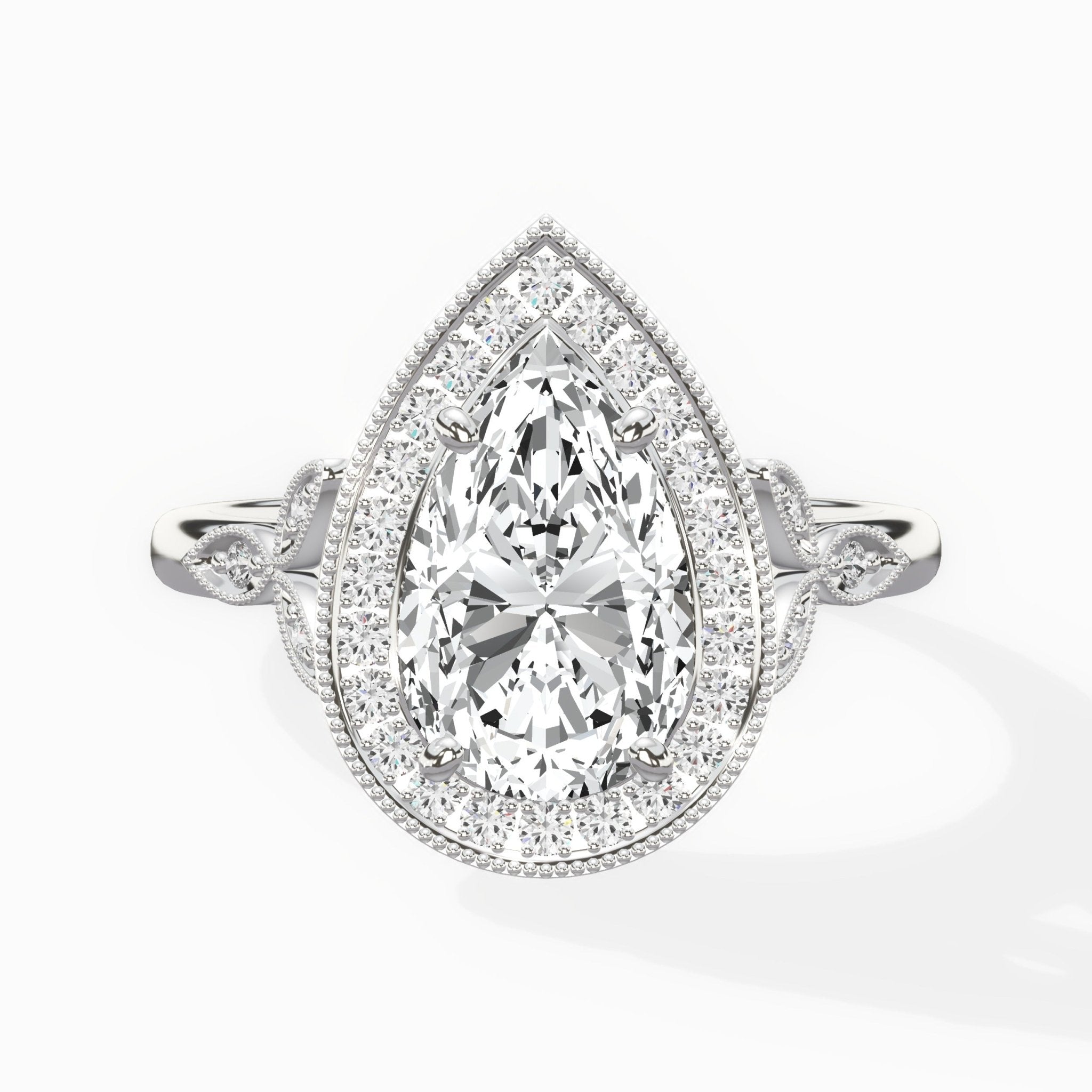 Floral Vintage Style Engagement Ring - The Better Diamonds