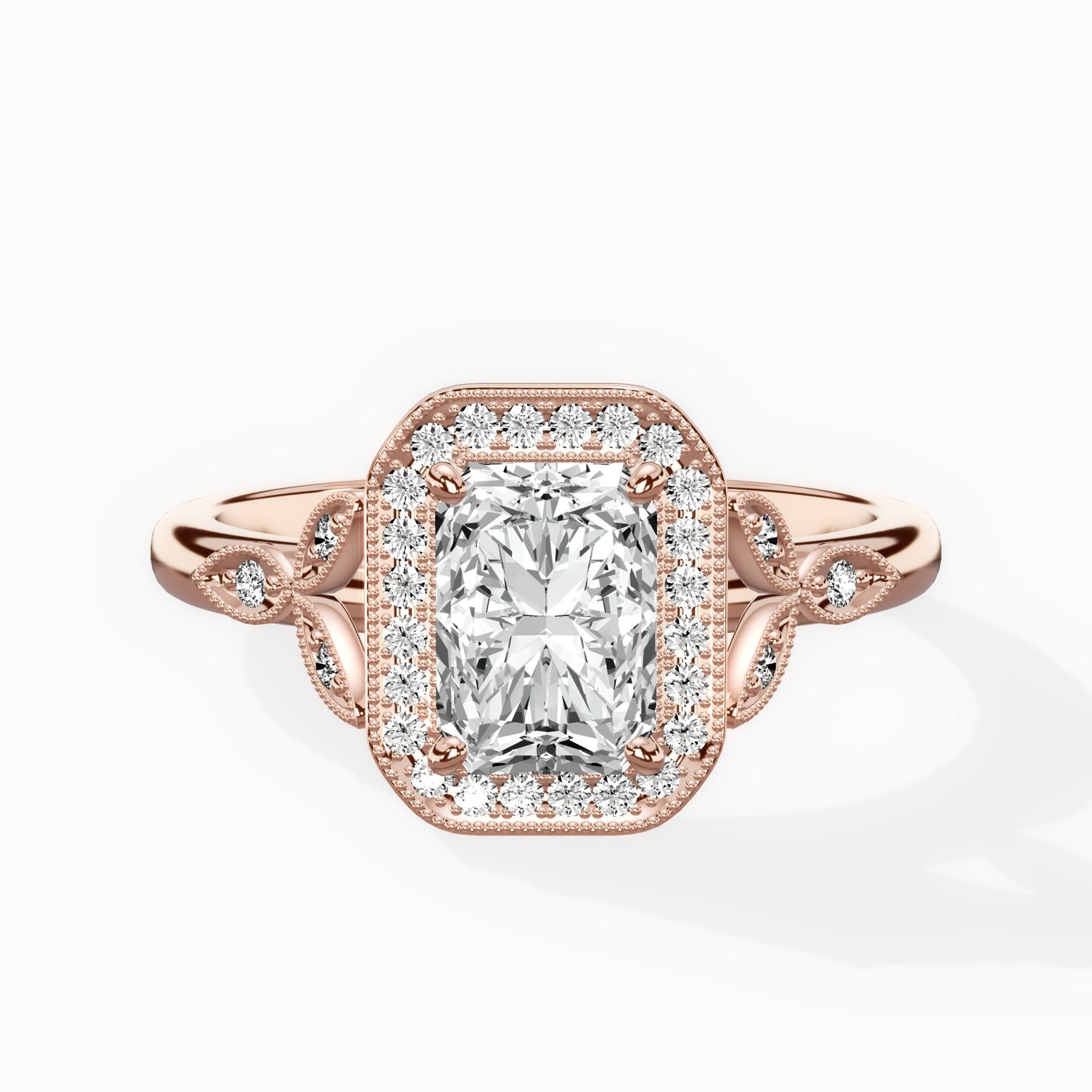 Floral Vintage Style Engagement Ring - The Better Diamonds