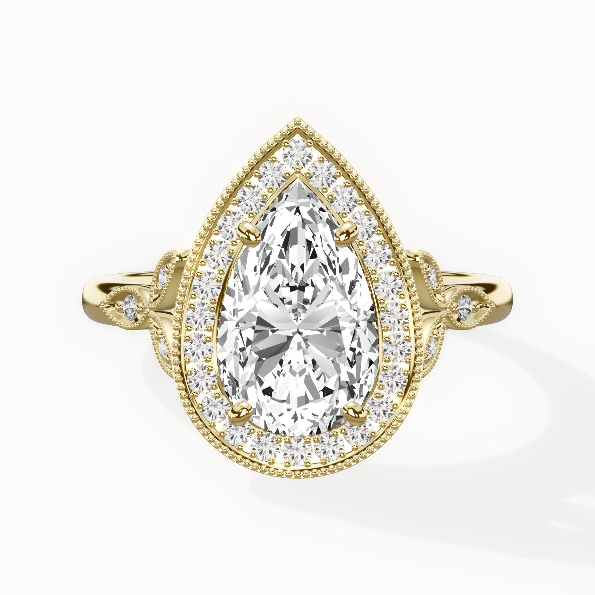 Floral Vintage Style Engagement Ring - The Better Diamonds