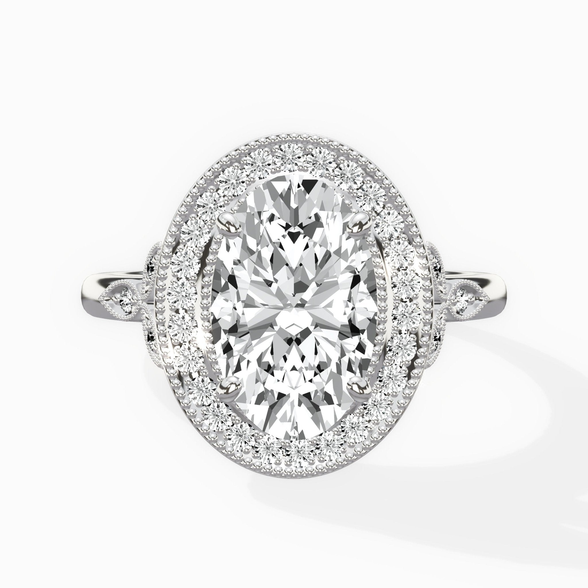 Floral Vintage Style Engagement Ring - The Better Diamonds