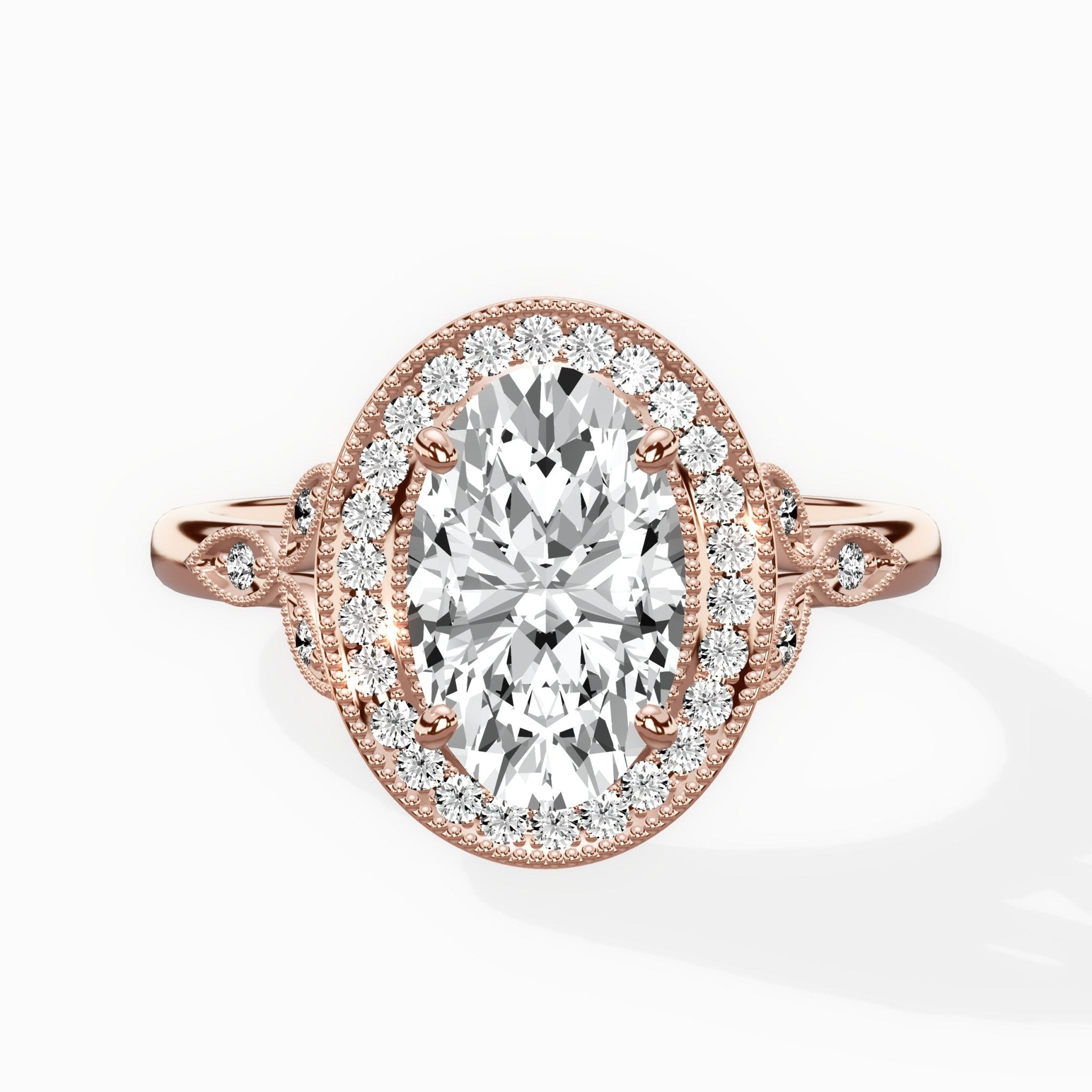 Floral Vintage Style Engagement Ring - The Better Diamonds
