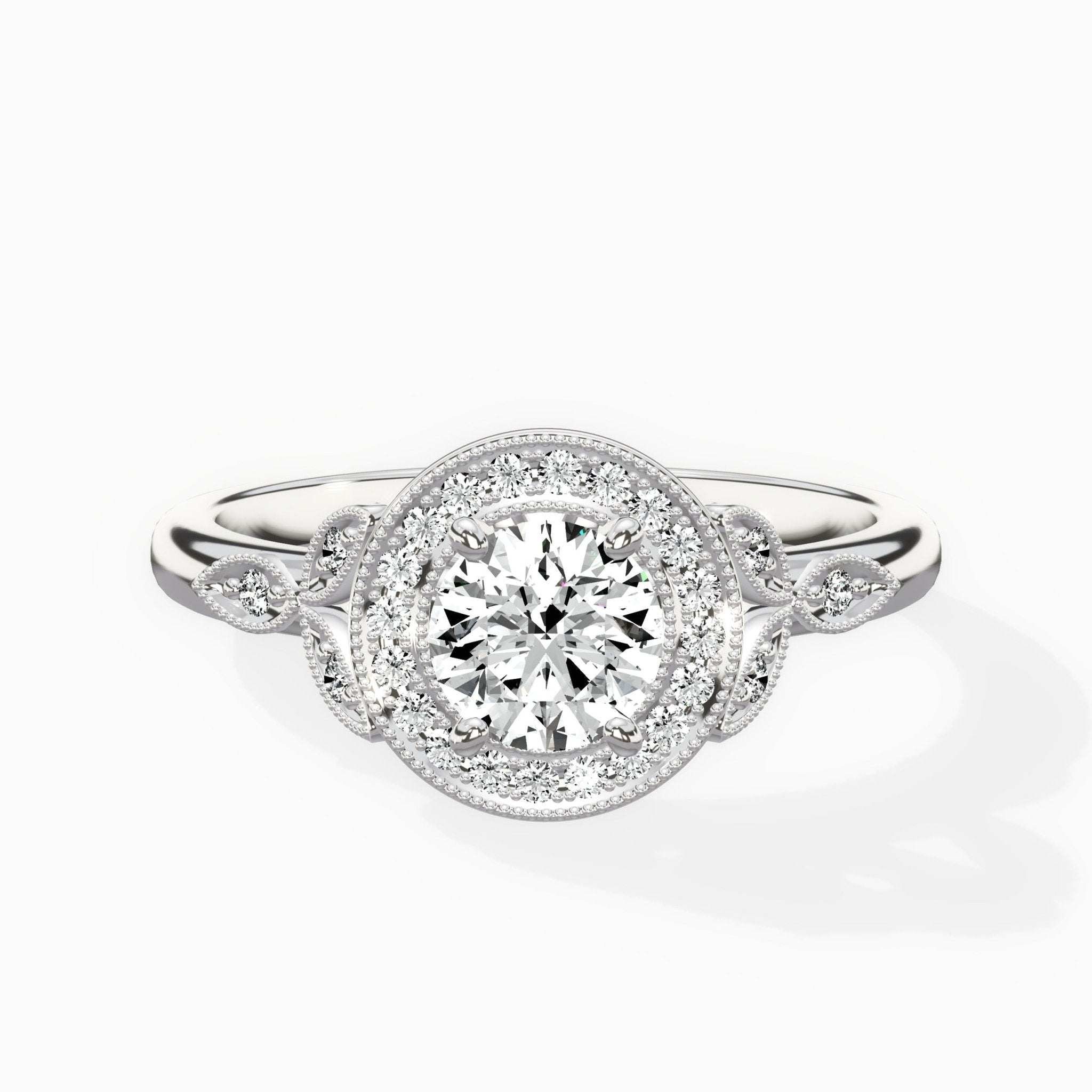 Floral Vintage Style Engagement Ring - The Better Diamonds