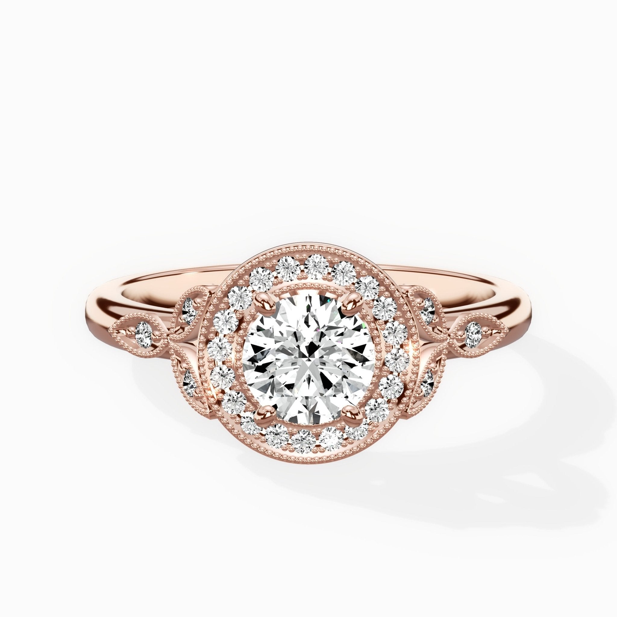 Floral Vintage Style Engagement Ring - The Better Diamonds