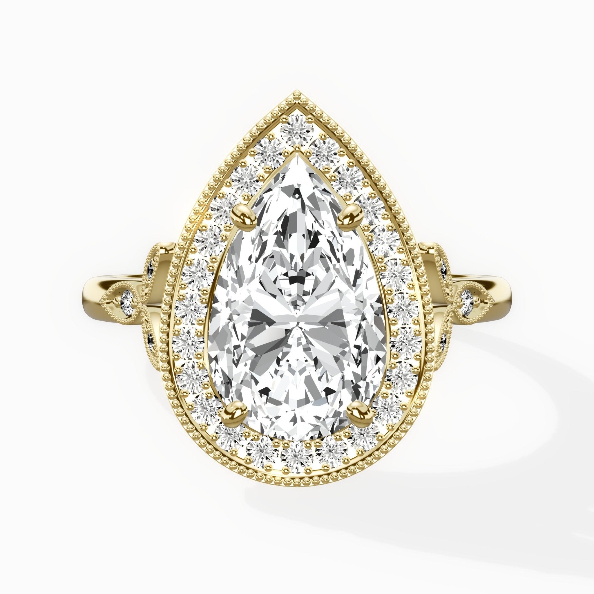 Floral Vintage Style Engagement Ring - The Better Diamonds