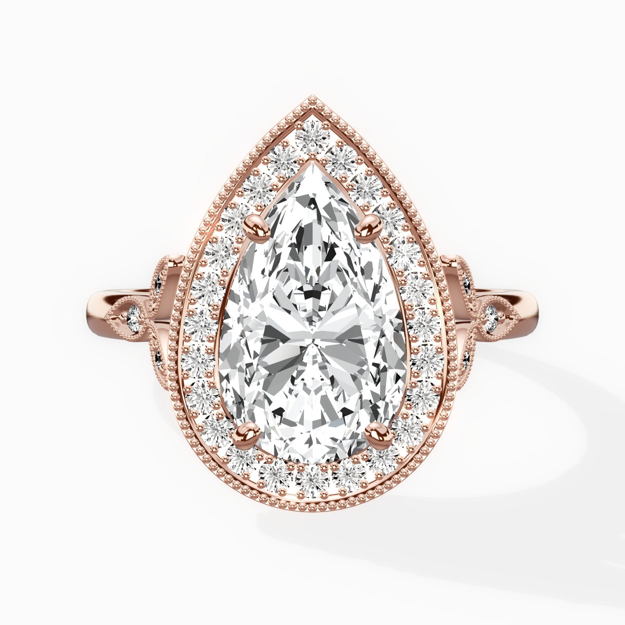 Floral Vintage Style Engagement Ring - The Better Diamonds