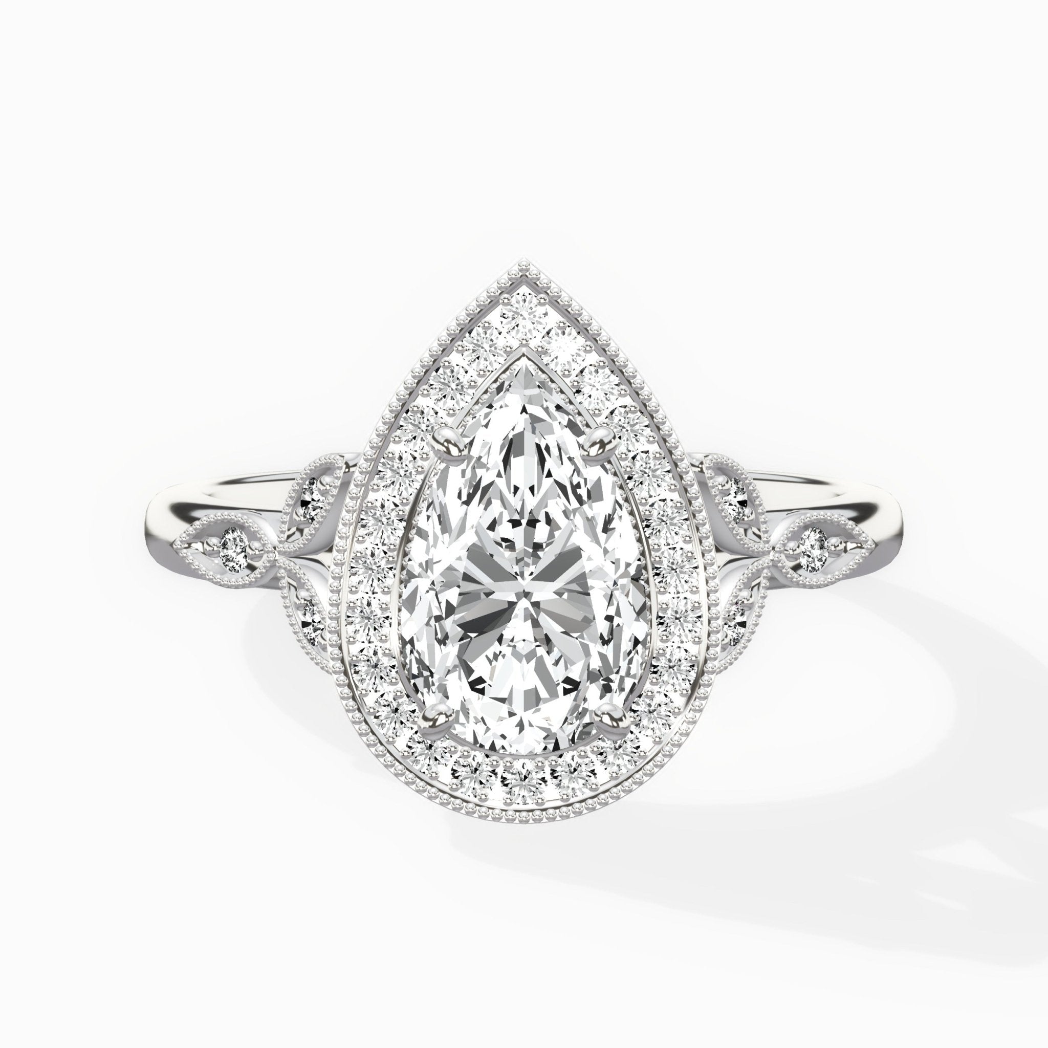 Floral Vintage Style Engagement Ring - The Better Diamonds