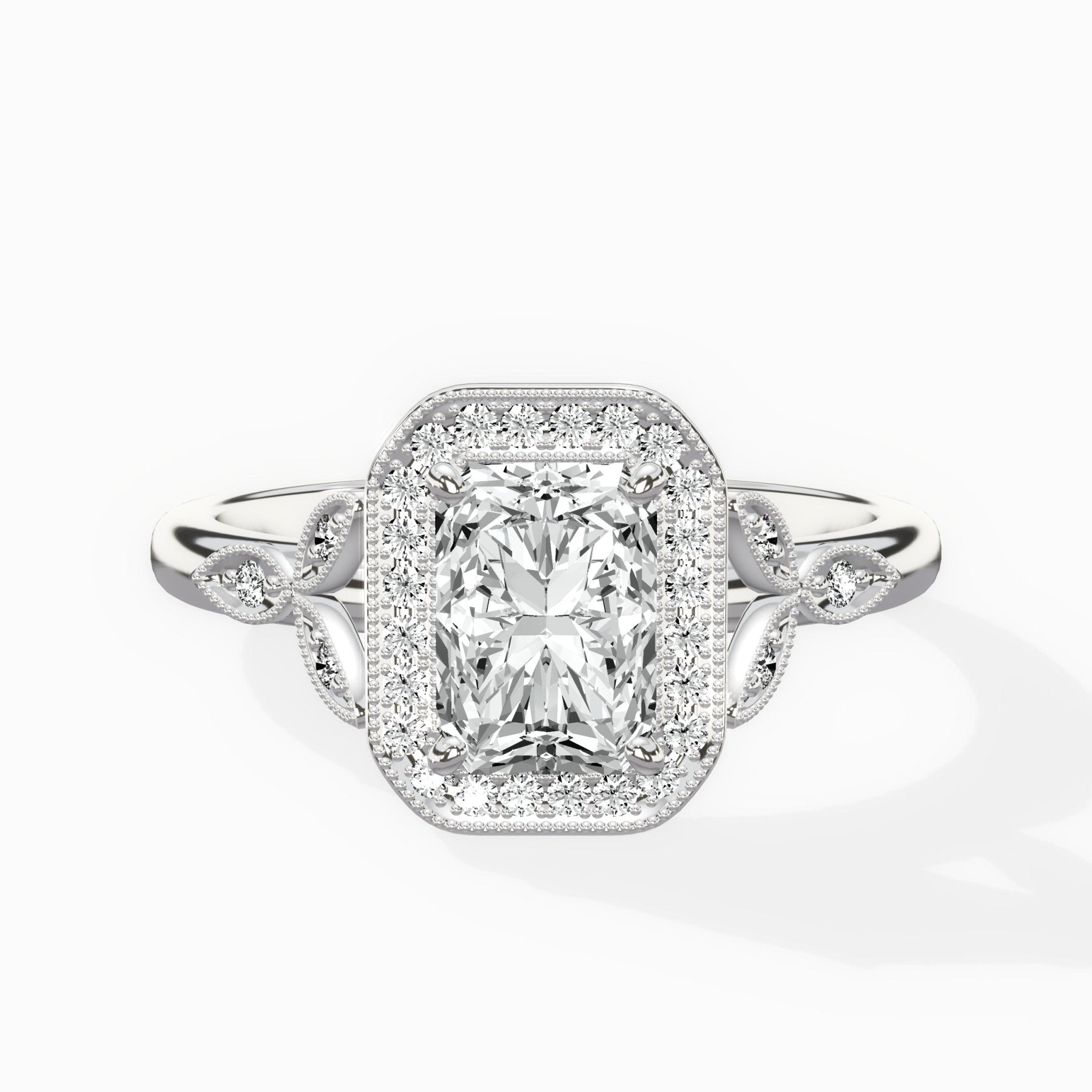 Floral Vintage Style Engagement Ring - The Better Diamonds