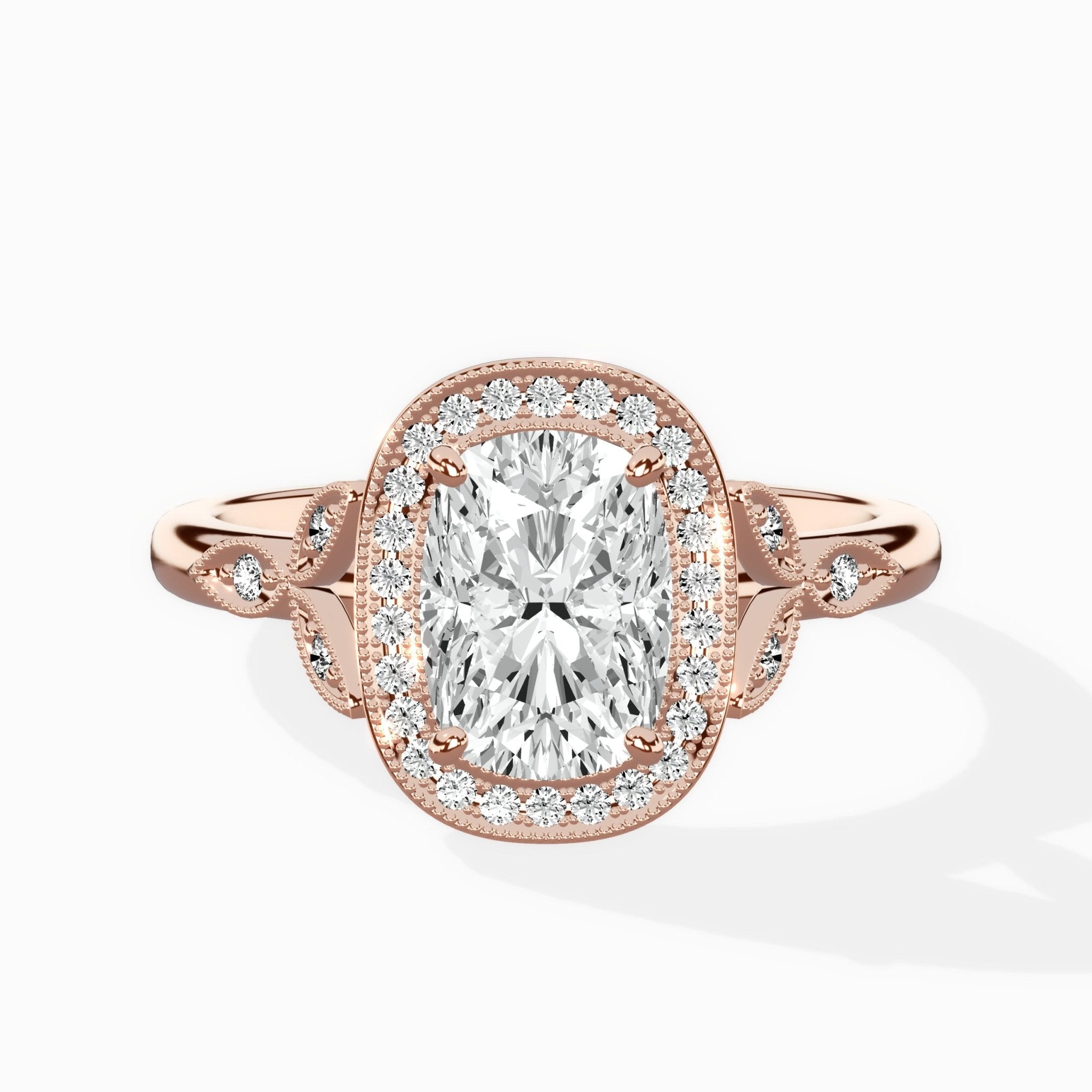 Floral Vintage Style Engagement Ring - The Better Diamonds