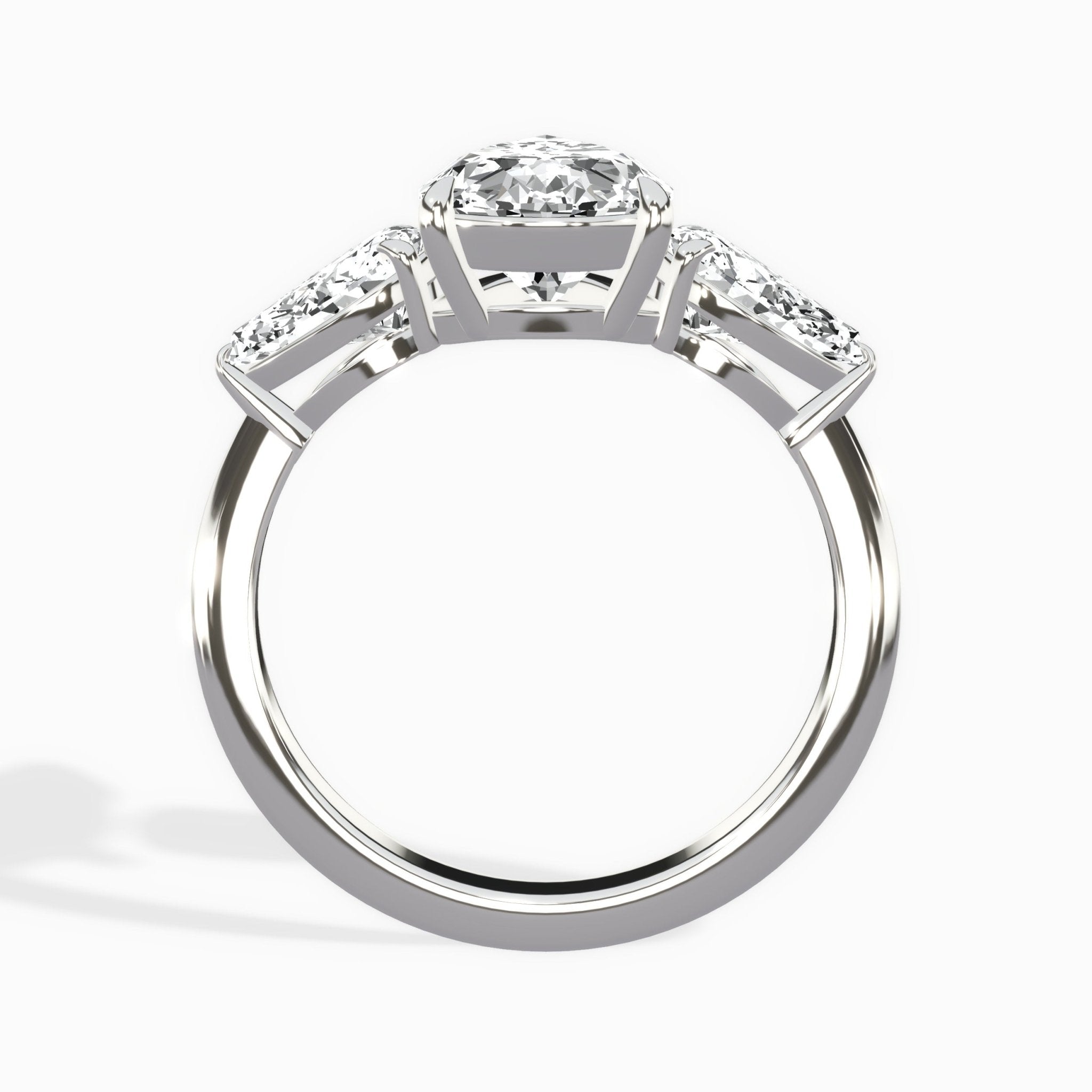Forever Three Stone 2.01 ct Pear Engagement Ring in White Gold - The Better Diamonds