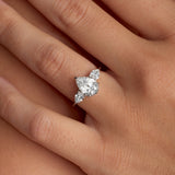 Forever Three Stone 2.01 ct Pear Engagement Ring in White Gold - The Better Diamonds