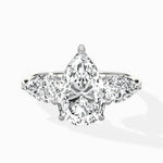 Forever Three Stone 2.01 ct Pear Lab Grown Diamond Engagement Ring in 14K White Gold - The Better Diamonds