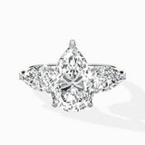 Forever Three Stone 2.01 ct Pear Lab Grown Diamond Engagement Ring in 14K White Gold - The Better Diamonds