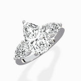 Forever Three Stone 2.01 ct Pear Lab Grown Diamond Engagement Ring in 14K White Gold - The Better Diamonds