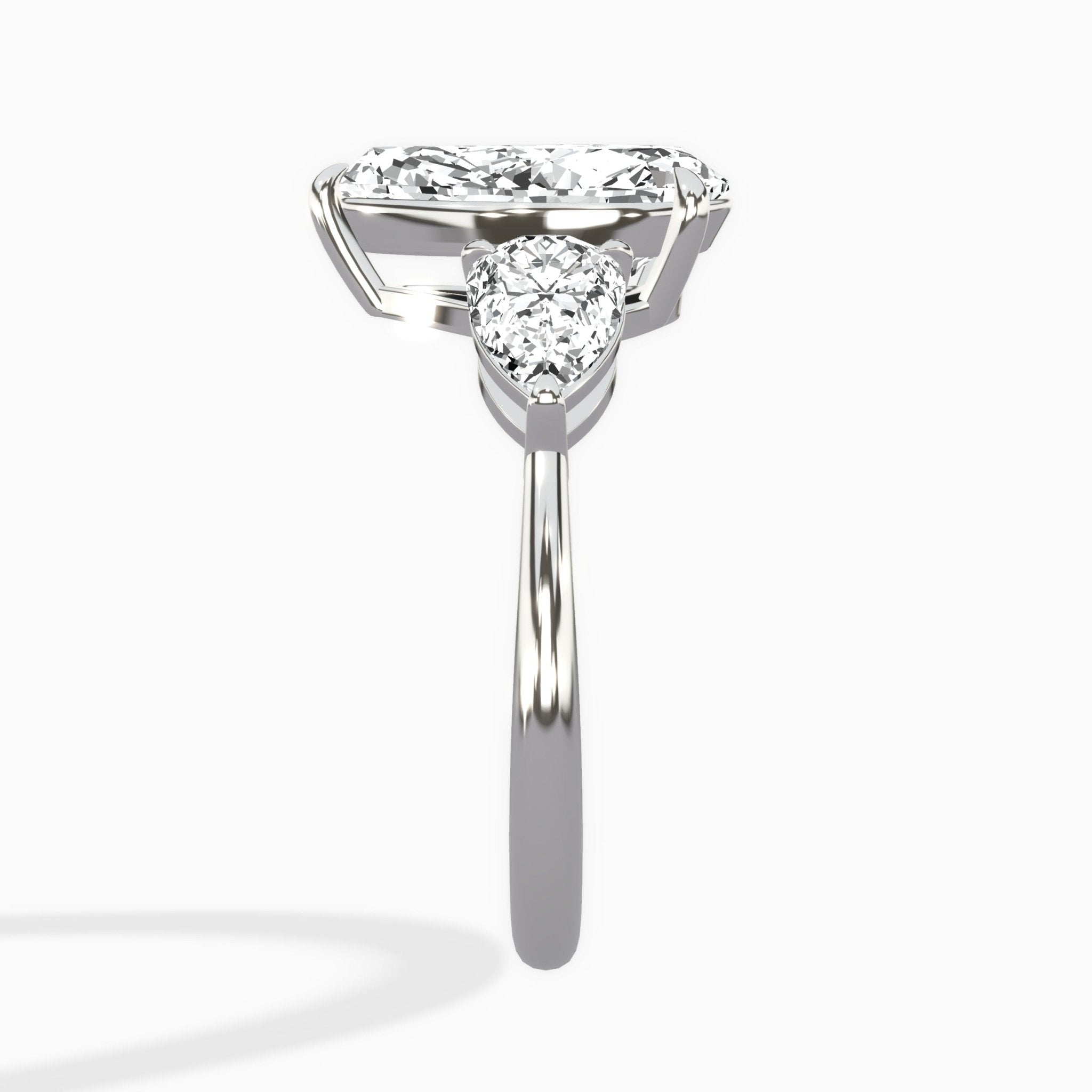 Forever Three Stone 2.01 ct Pear Lab Grown Diamond Engagement Ring in 14K White Gold - The Better Diamonds