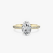 Fortuna Hidden Halo 1.83 ct Oval Engagement Ring in Yellow Gold - The Better Diamonds