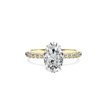 Fortuna Hidden Halo 1.83 ct Oval Engagement Ring in Yellow Gold - The Better Diamonds