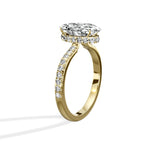 Fortuna Hidden Halo 1.83 ct Oval Engagement Ring in Yellow Gold - The Better Diamonds