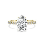 Fortuna Hidden Halo 1.83 ct Oval Engagement Ring in Yellow Gold - The Better Diamonds