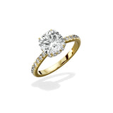 Fortuna Hidden Halo 2.01 ct Cushion Engagement Ring in Yellow Gold - The Better Diamonds