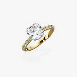 Fortuna Hidden Halo 2.01 ct Cushion Engagement Ring in Yellow Gold - The Better Diamonds