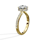 Fortuna Hidden Halo 2.01 ct Cushion Engagement Ring in Yellow Gold - The Better Diamonds