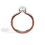 Fortuna Hidden Halo 2.01 ct Emerald Engagement Ring in Rose Gold - The Better Diamonds