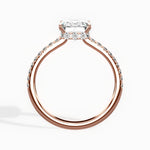 Fortuna Hidden Halo 2.01 ct Emerald Engagement Ring in Rose Gold - The Better Diamonds
