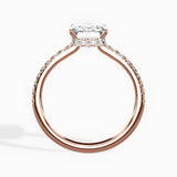 Fortuna Hidden Halo 2.01 ct Emerald Engagement Ring in Rose Gold - The Better Diamonds
