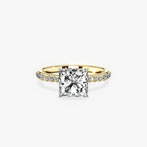 Fortuna Hidden Halo 2.01 ct Princess Engagement Ring in Yellow Gold - The Better Diamonds