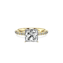 Fortuna Hidden Halo 2.01 ct Princess Engagement Ring in Yellow Gold - The Better Diamonds