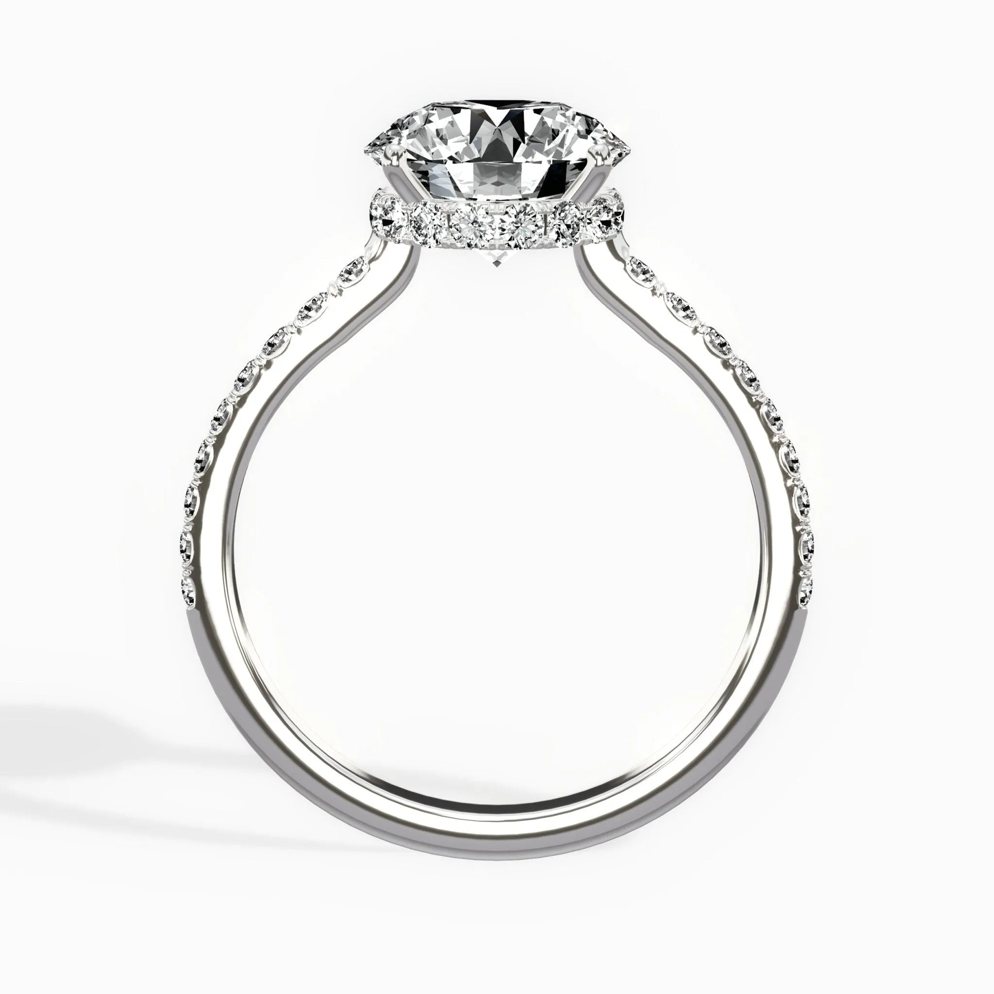 Fortuna Hidden Halo 2.04 ct Round Engagement Ring in White Gold - The Better Diamonds