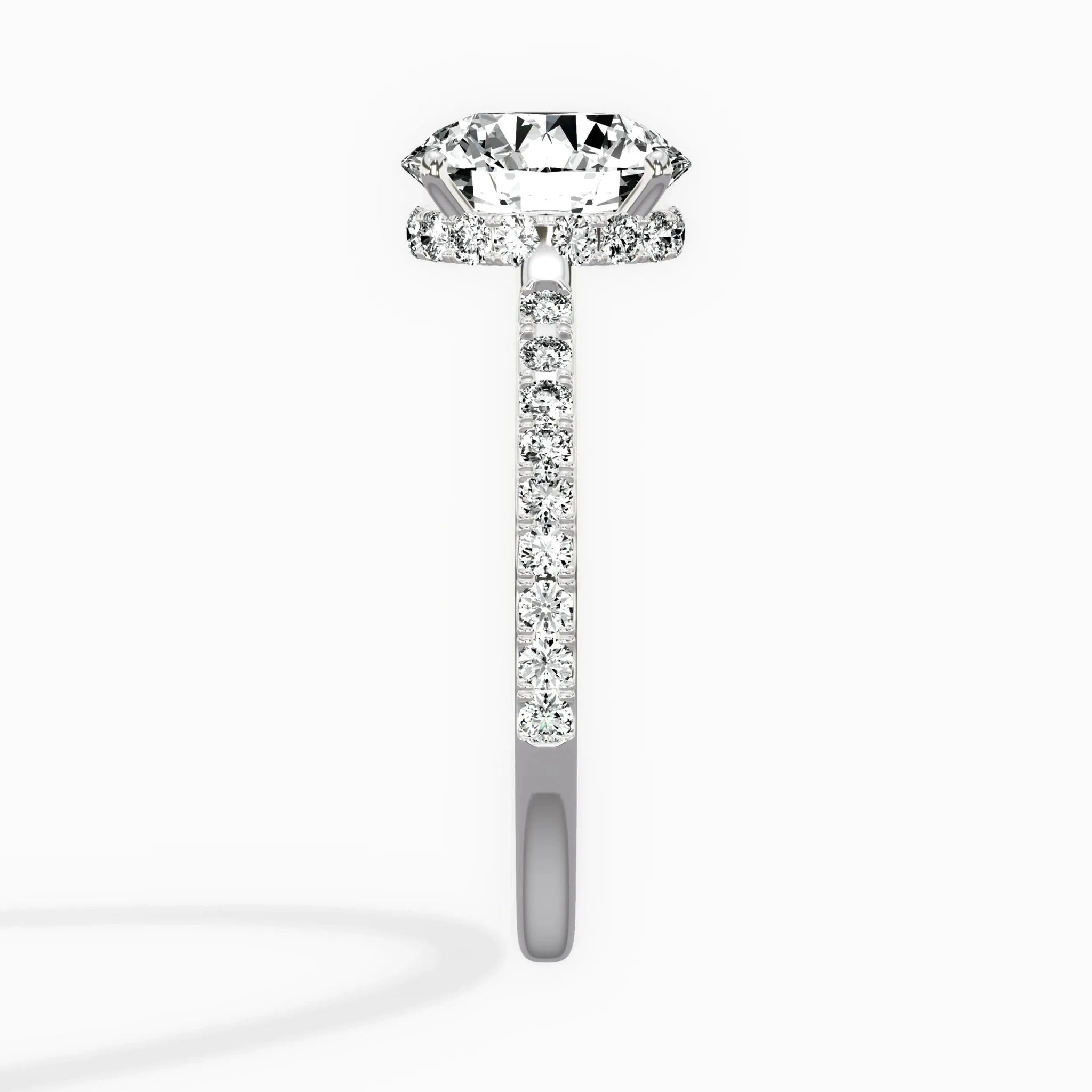 Fortuna Hidden Halo 2.04 ct Round Engagement Ring in White Gold - The Better Diamonds