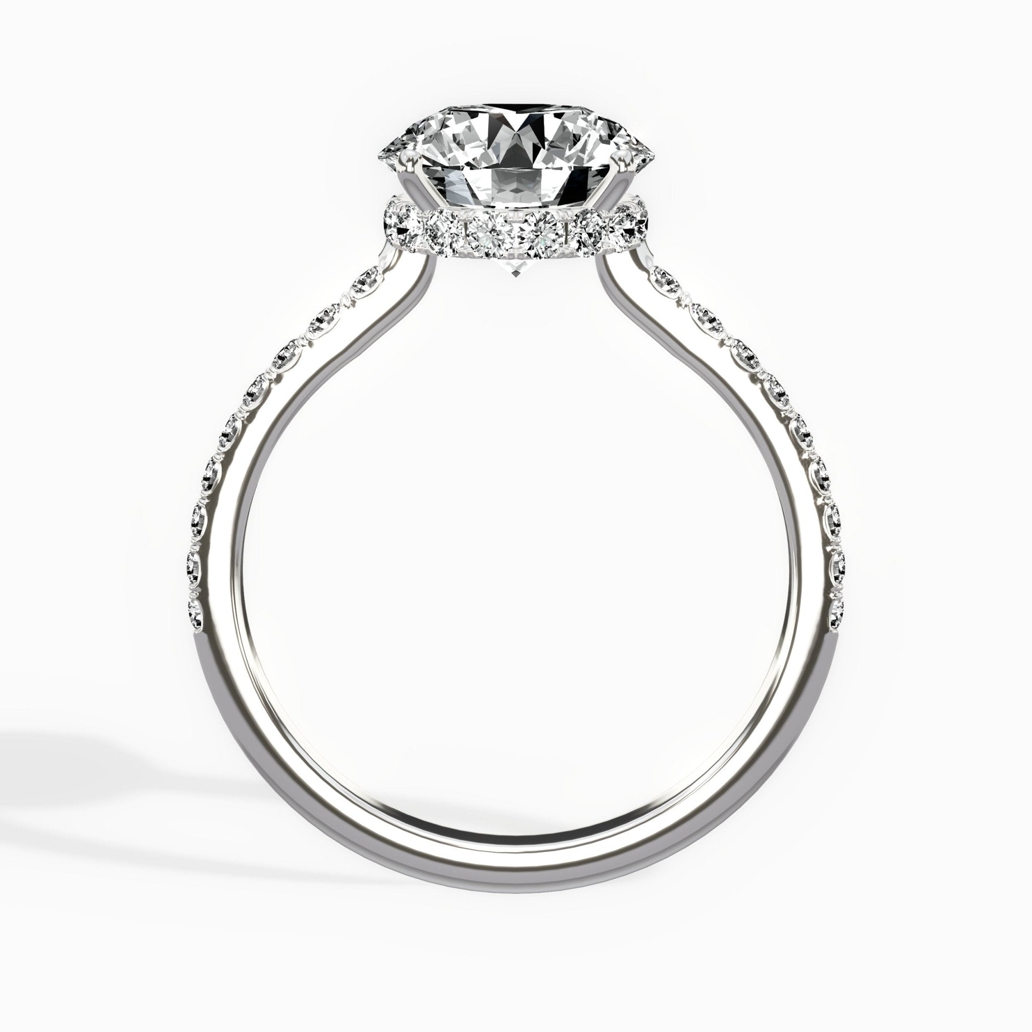Fortuna Hidden Halo 2.04 ct Round Engagement Ring in White Gold - The Better Diamonds