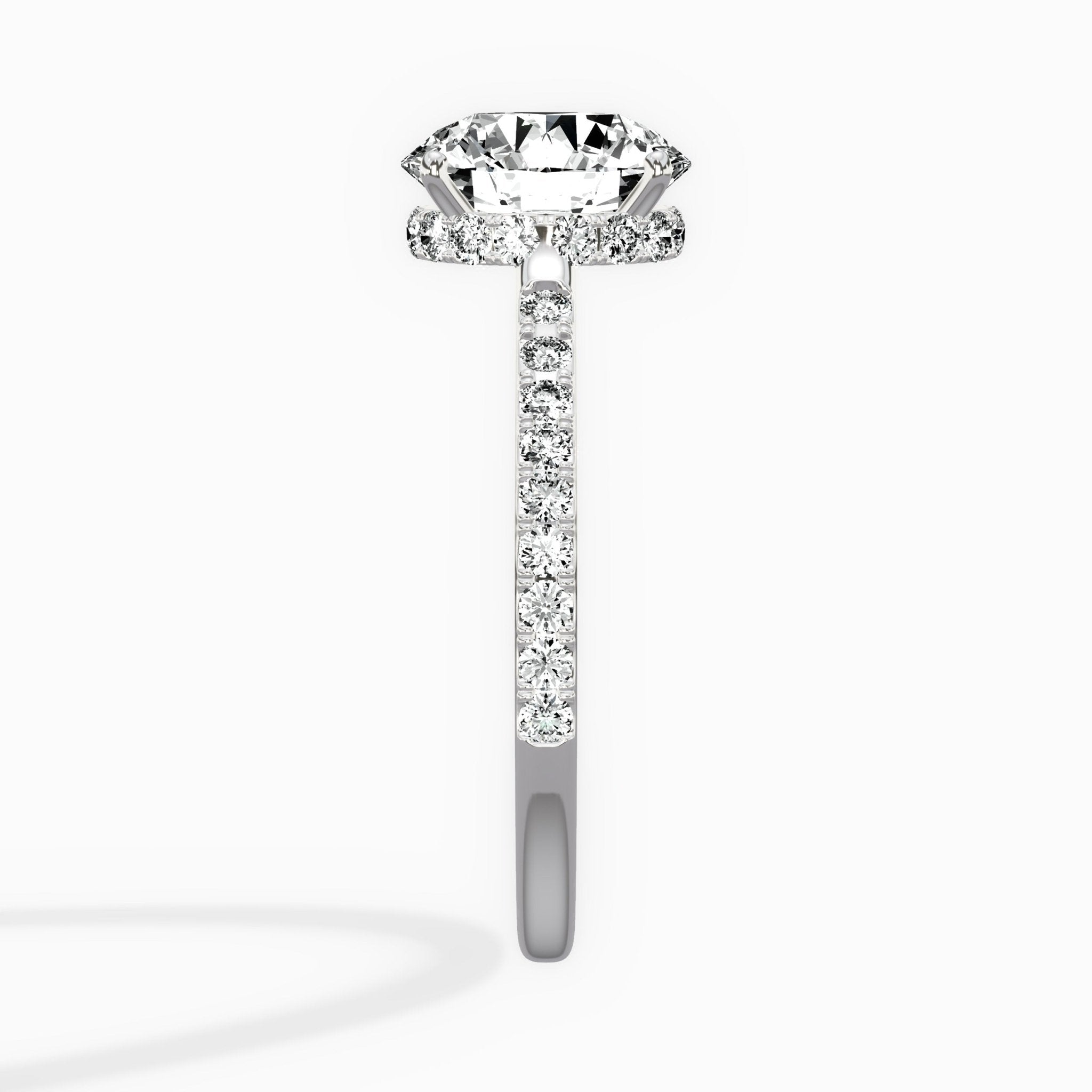 Fortuna Hidden Halo 2.04 ct Round Lab Grown Diamond Engagement Ring in 14K White Gold - The Better Diamonds