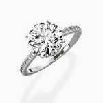 Fortuna Hidden Halo 2.04 ct Round Lab Grown Diamond Engagement Ring in 14K White Gold - The Better Diamonds