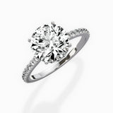 Fortuna Hidden Halo 2.04 ct Round Lab Grown Diamond Engagement Ring in 14K White Gold - The Better Diamonds