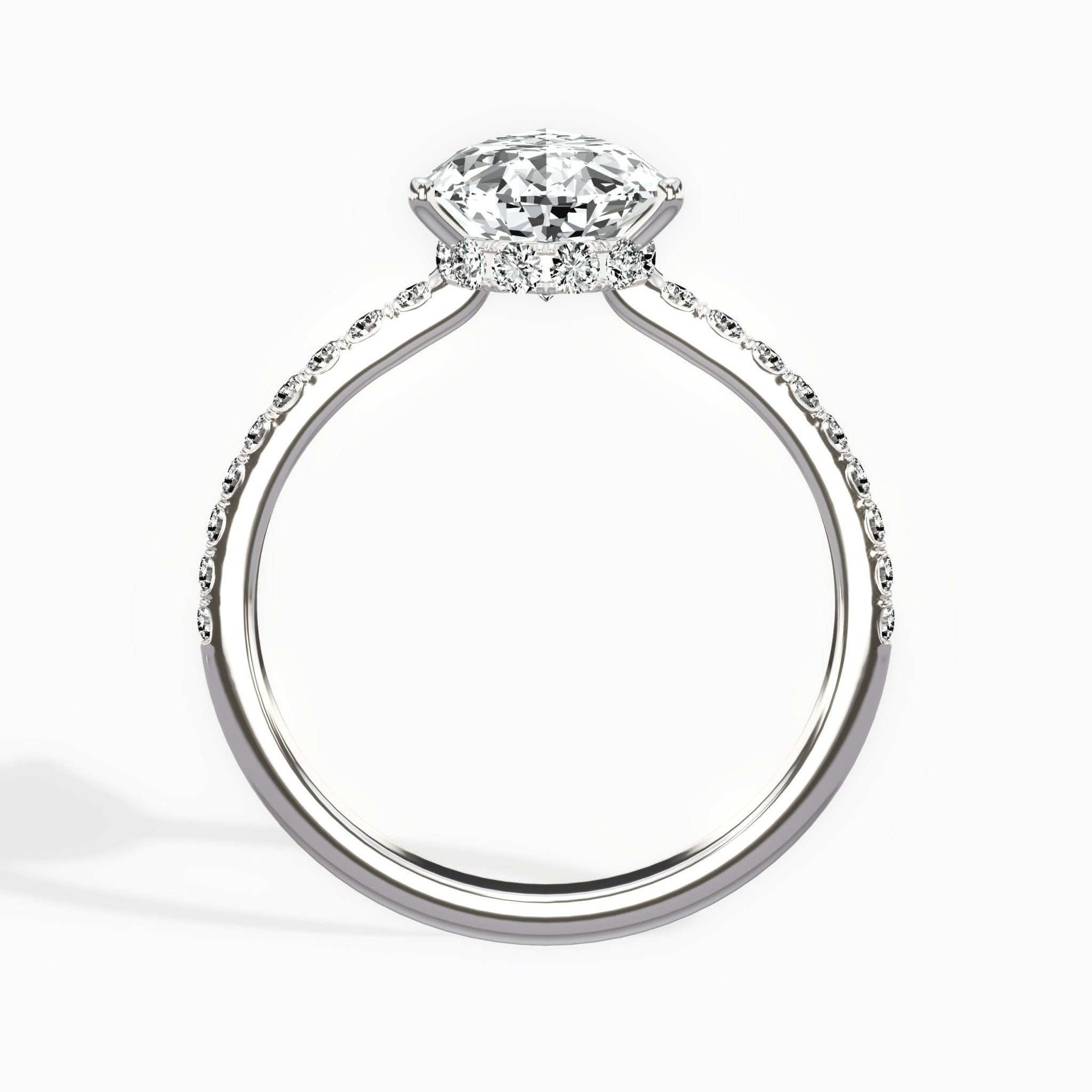 Fortuna Hidden Halo 2.06 ct Pear Engagement Ring in White Gold - The Better Diamonds