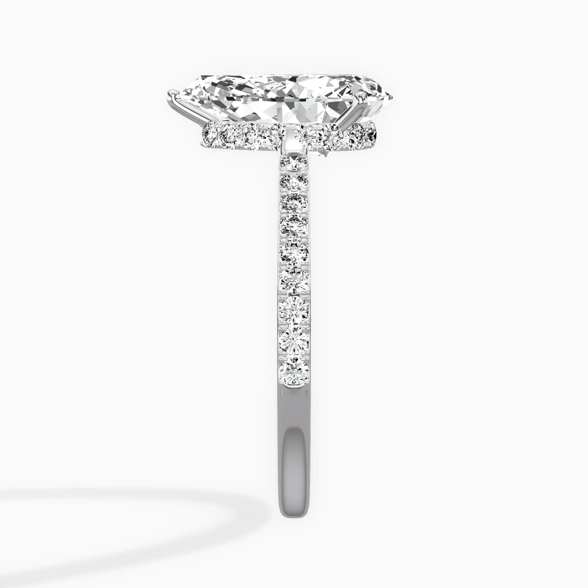 Fortuna Hidden Halo 2.06 ct Pear Engagement Ring in White Gold - The Better Diamonds