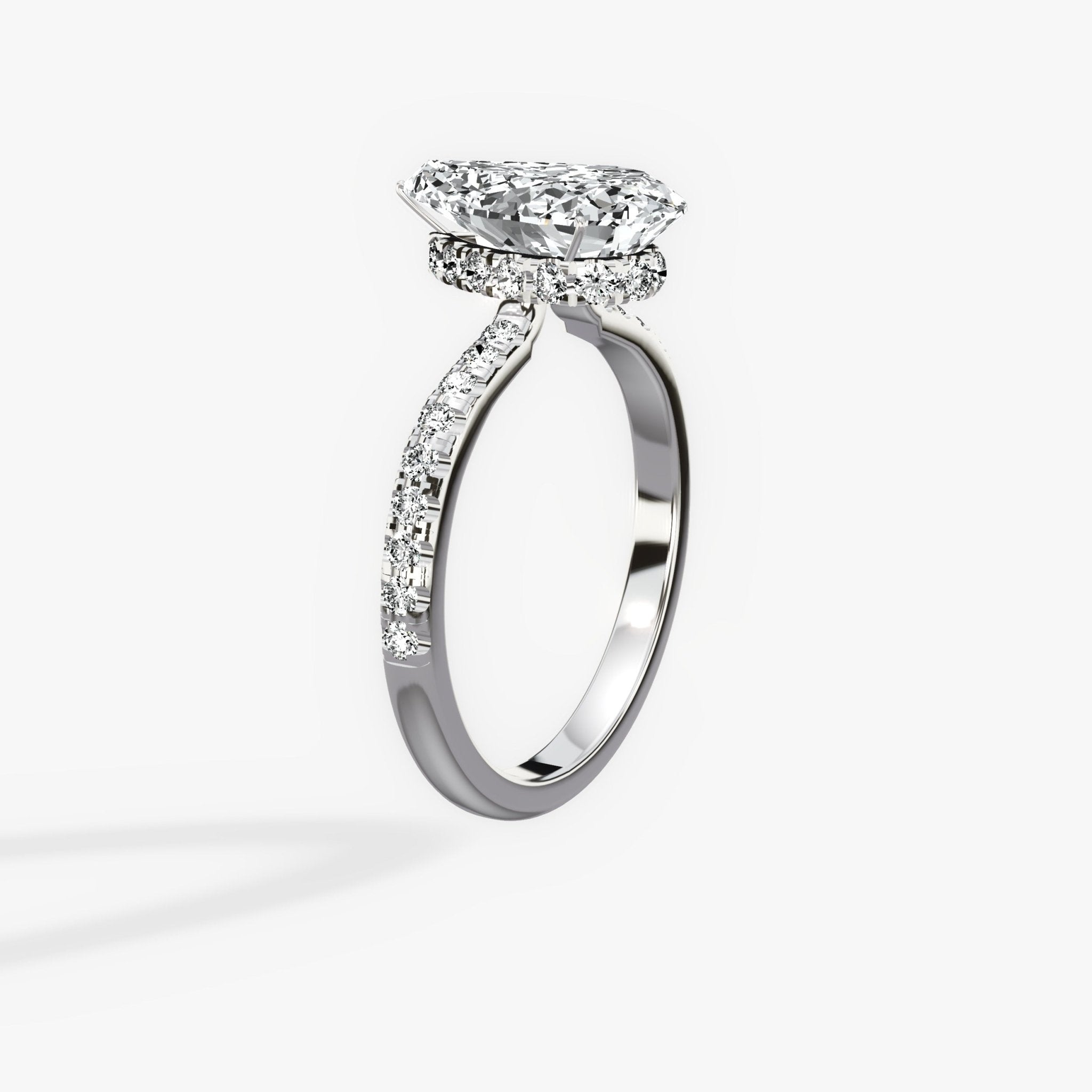 Fortuna Hidden Halo 2.06 ct Pear Engagement Ring in White Gold - The Better Diamonds