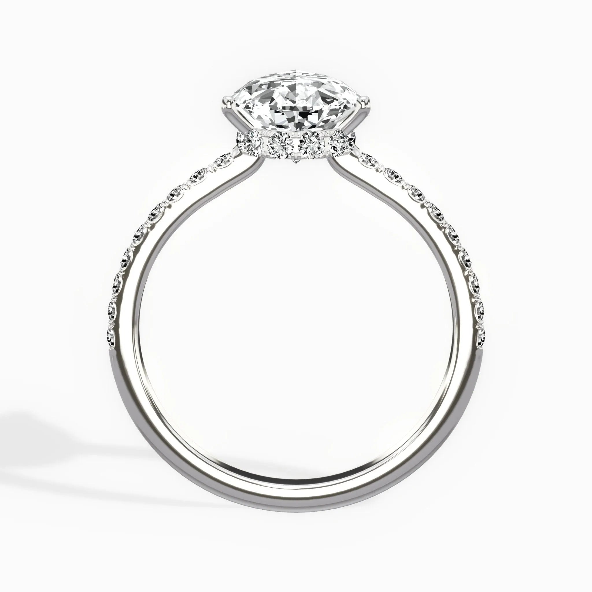 Fortuna Hidden Halo 2.06 ct Pear Engagement Ring in White Gold - The Better Diamonds