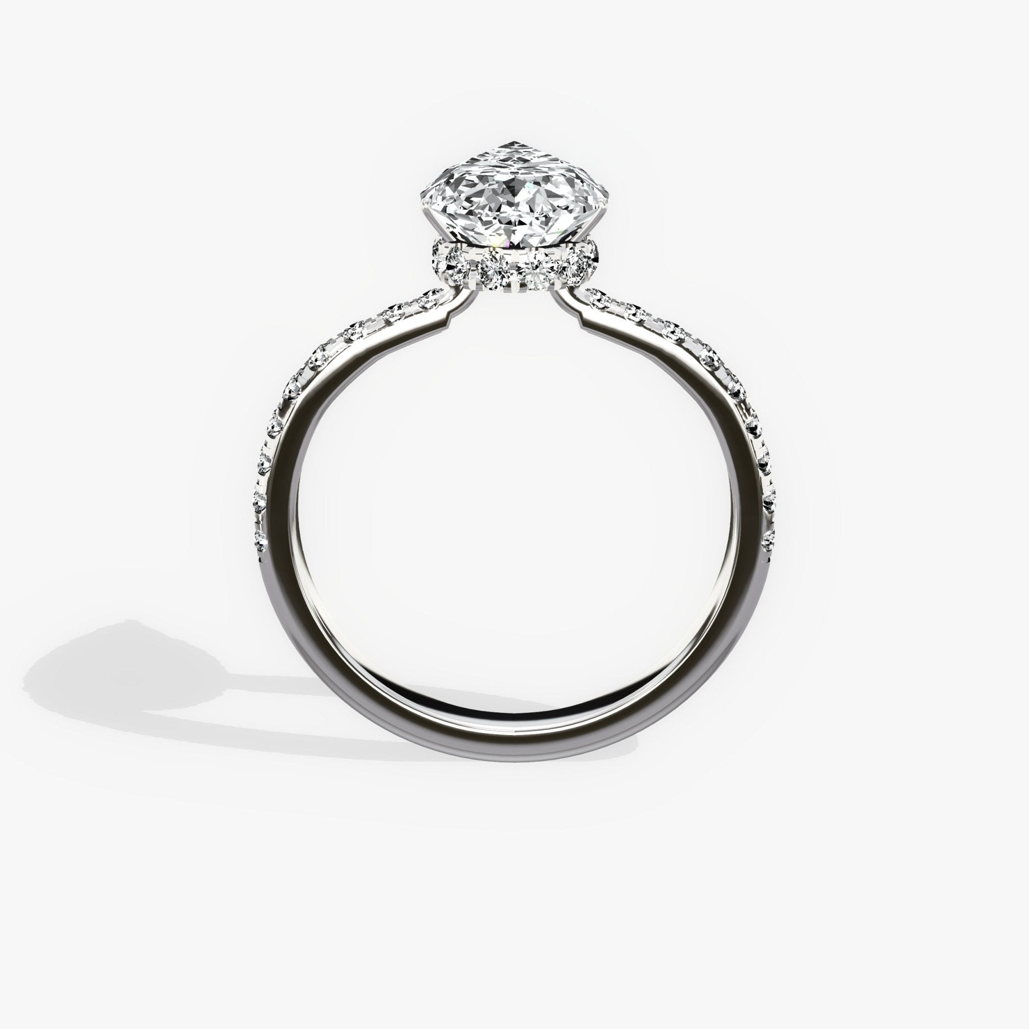 Fortuna Hidden Halo 2.06 ct Pear Engagement Ring in White Gold - The Better Diamonds