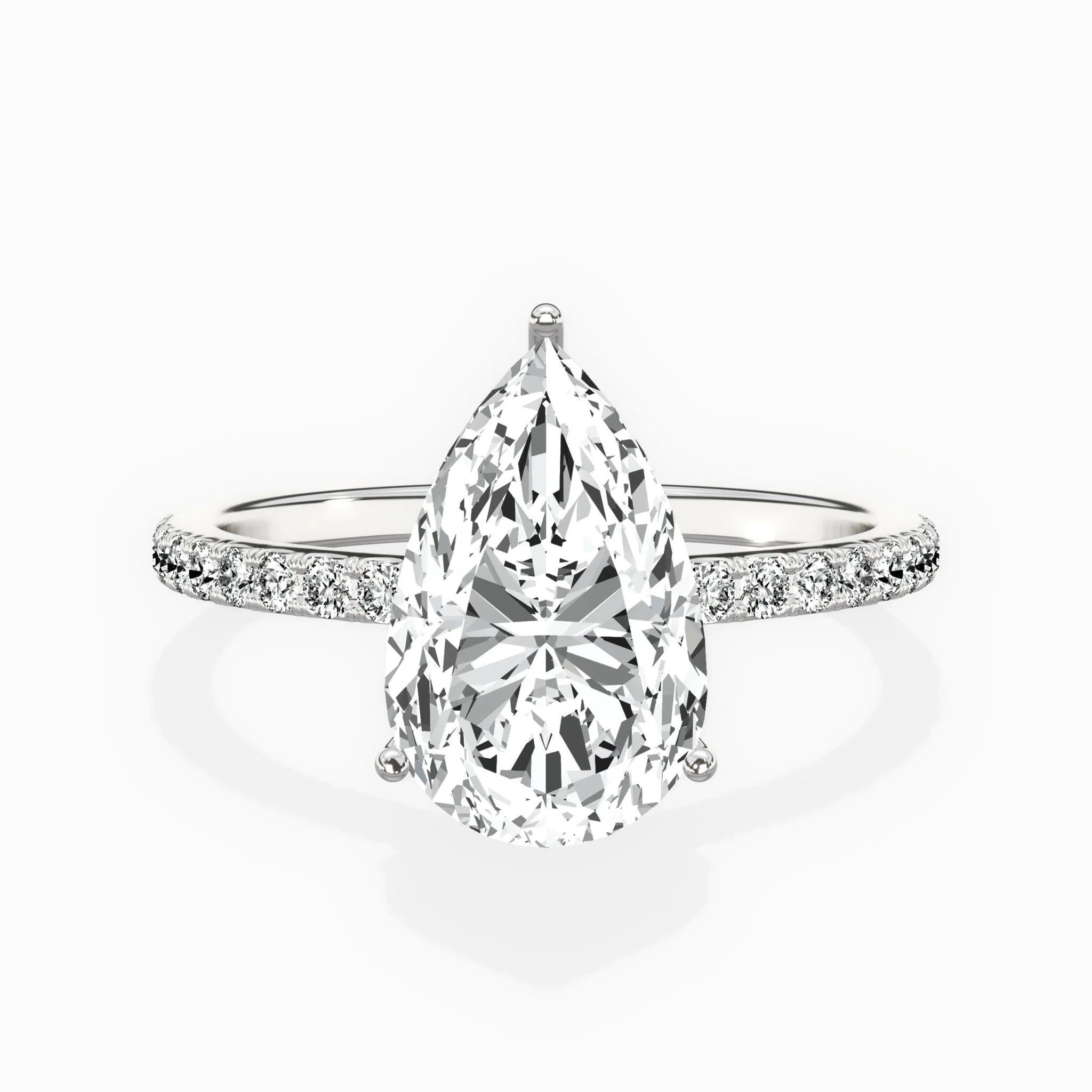 Fortuna Hidden Halo 2.06 ct Pear Engagement Ring in White Gold - The Better Diamonds