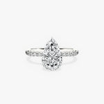 Fortuna Hidden Halo 2.06 ct Pear Engagement Ring in White Gold - The Better Diamonds