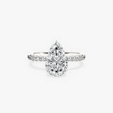 Fortuna Hidden Halo 2.06 ct Pear Engagement Ring in White Gold - The Better Diamonds