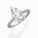Fortuna Hidden Halo 2.06 ct Pear Engagement Ring in White Gold - The Better Diamonds