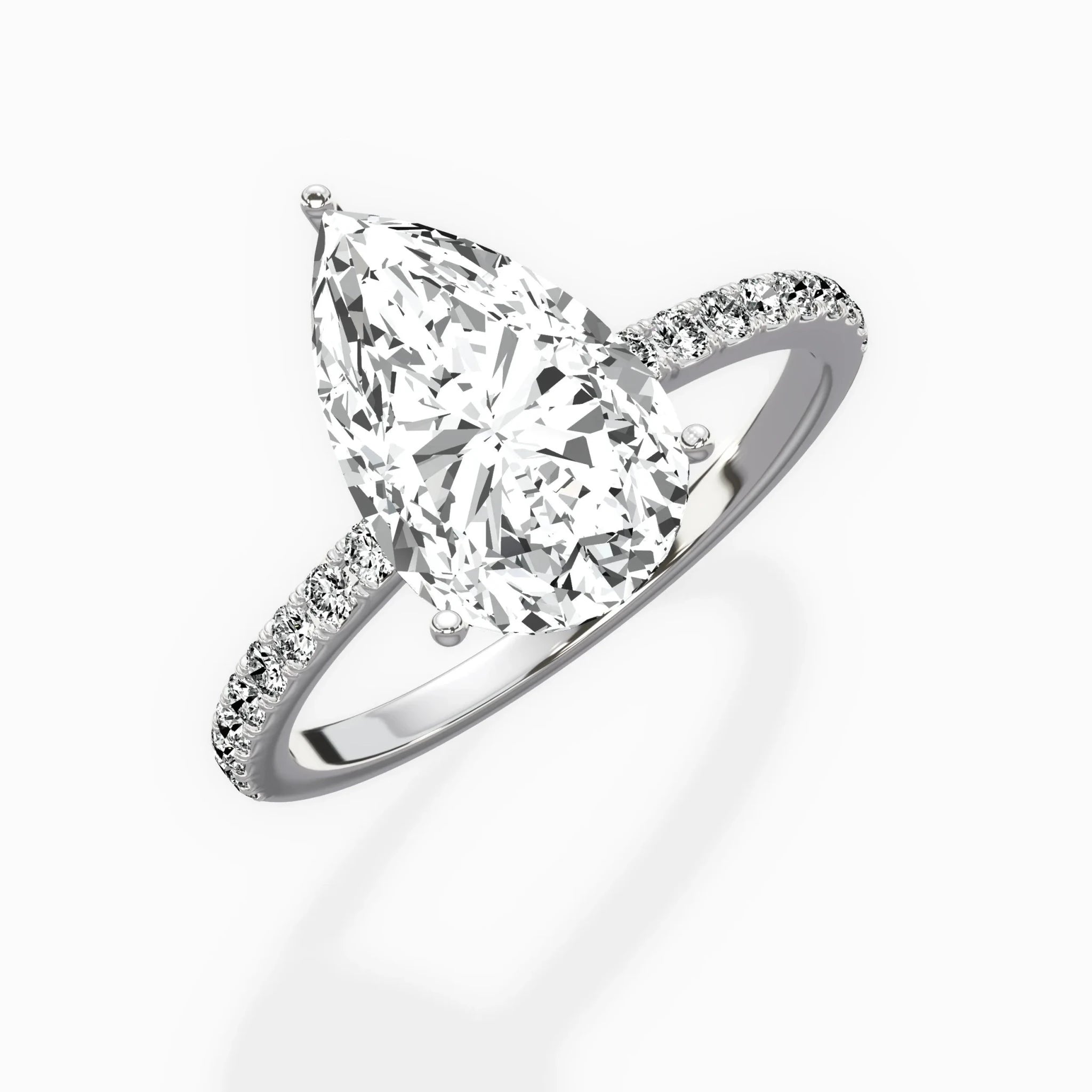 Fortuna Hidden Halo 2.06 ct Pear Engagement Ring in White Gold - The Better Diamonds