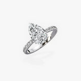 Fortuna Hidden Halo 2.06 ct Pear Engagement Ring in White Gold - The Better Diamonds
