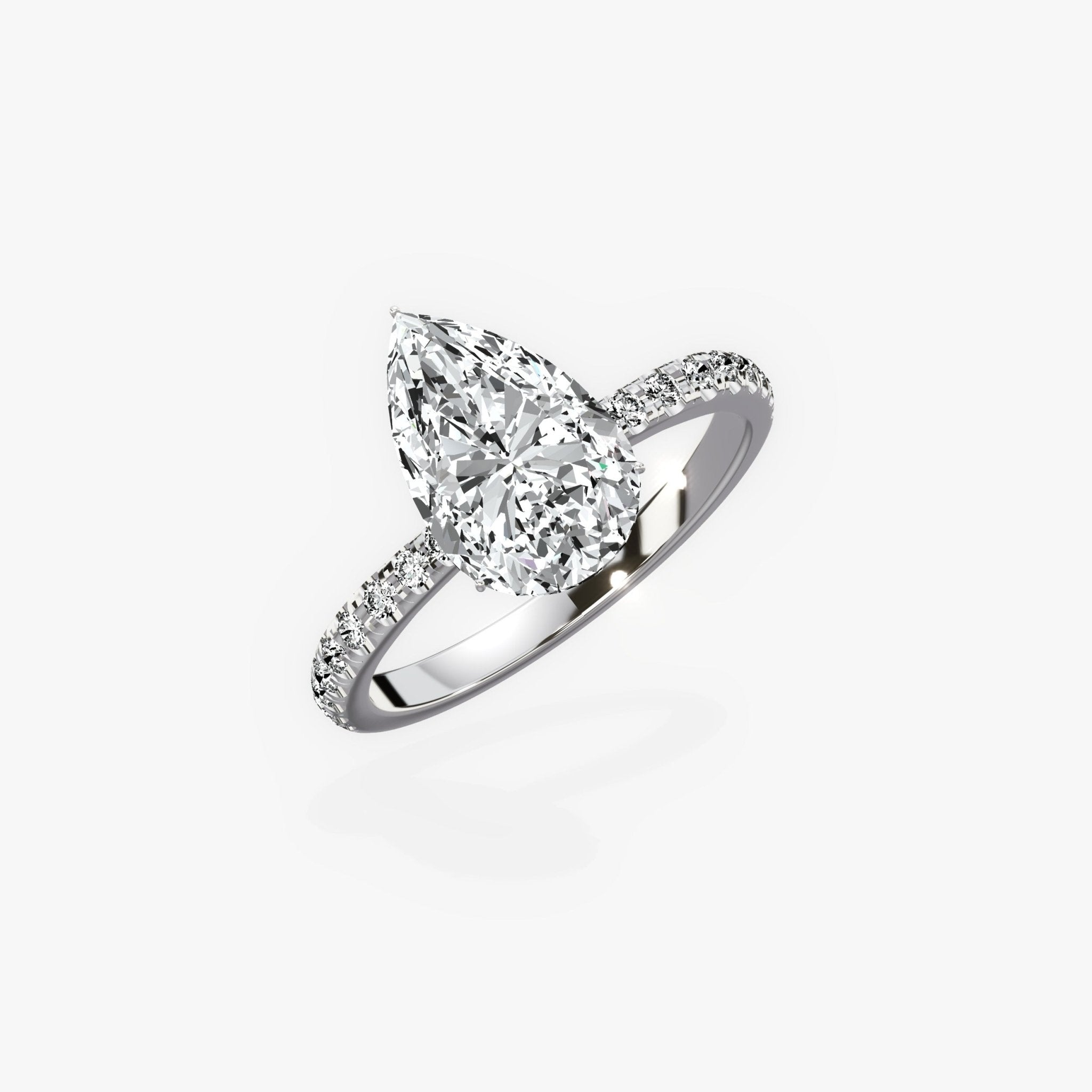 Fortuna Hidden Halo 2.06 ct Pear Engagement Ring in White Gold - The Better Diamonds